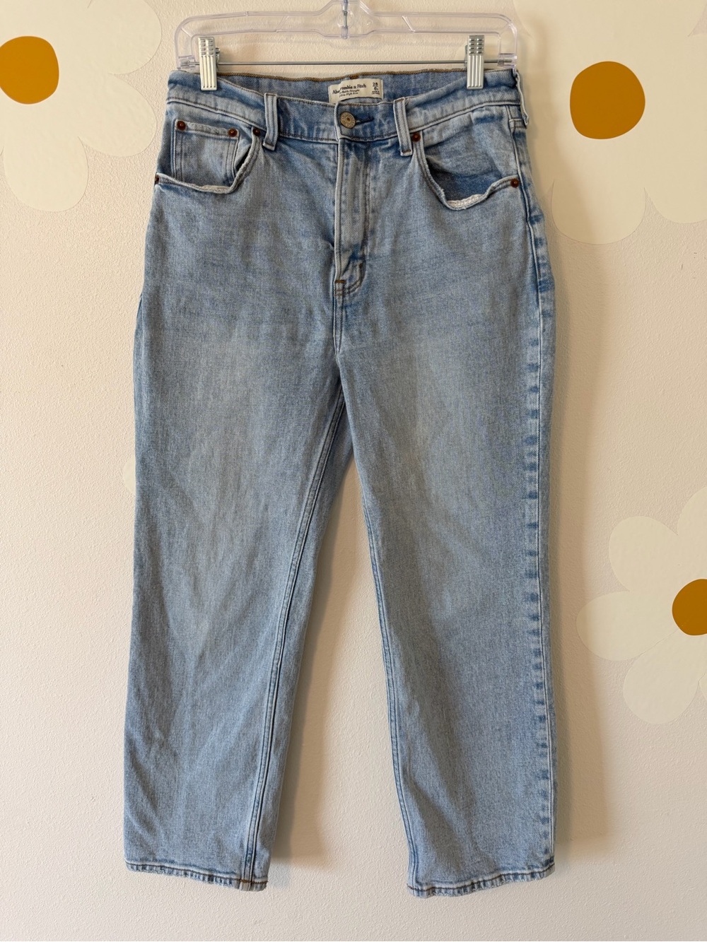 Abercrombie The Ankle Straight Ultra High Rise Stretch Light Wash Jeans 6 SHORT - Picture 7 of 15